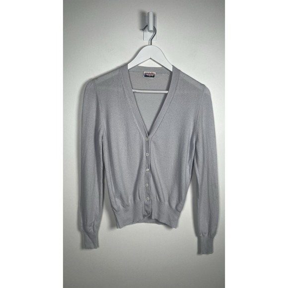 Gentryportofino Sweaters - 100% Cashmere Gentry portofino Size 42 US 6 Light Gray V-Neck Button Up Cardigan